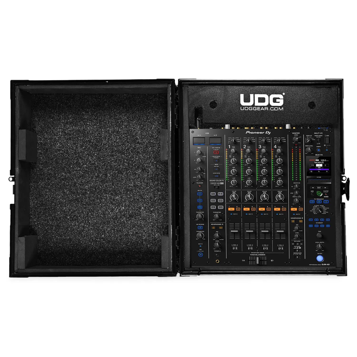 udg-ultimate-flight-case-pioneer-dj-djm-a9-black-dj-mixer-case image 1