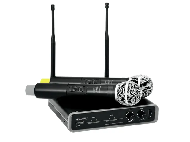 omnitronic-uhf-102-funkmikrofon-system-2-kanal-uhf-mit-2-handmikrofonen image 1