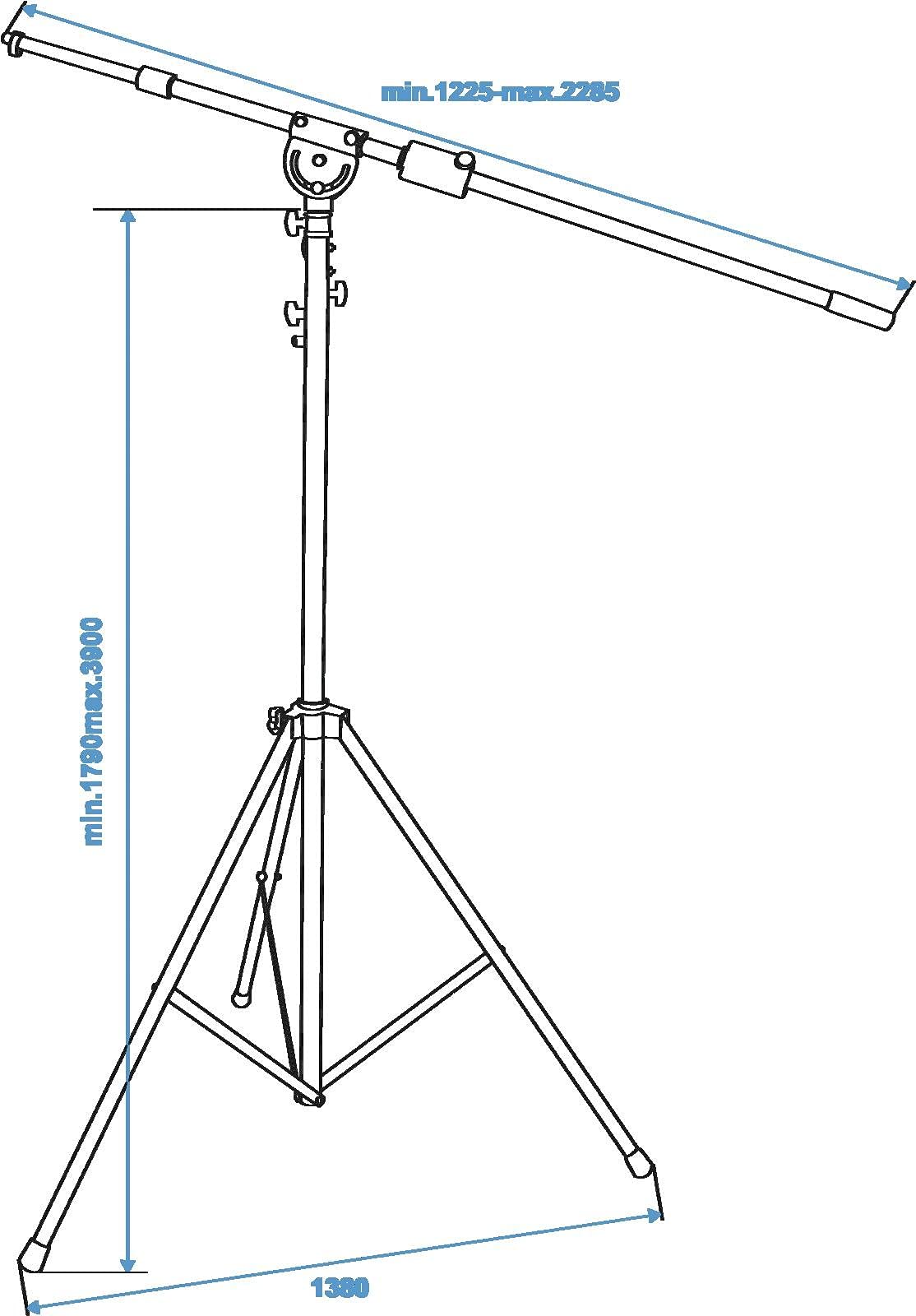 omnitronic-overhead-mikrofonstativ-schwarz-bis-390-cm-mit-galgen image 2