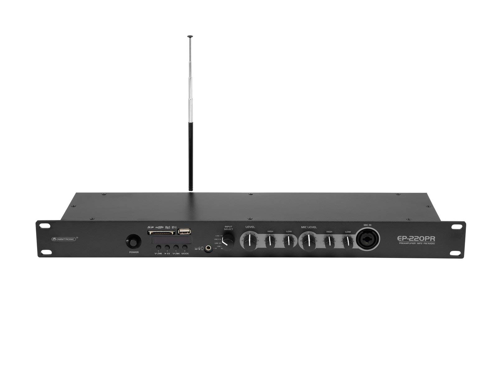 omnitronic-ep-220pr-vorverst-rker-mit-mp3-bluetooth-fm-radio-19-zoll image 1
