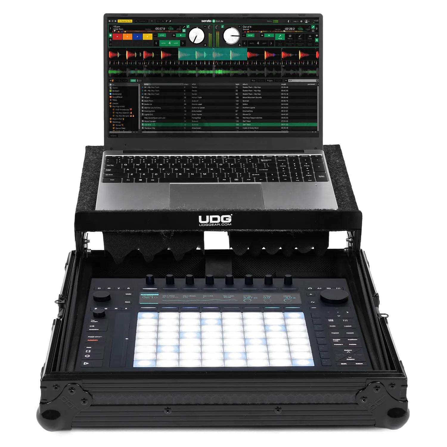 udg-ultimate-flight-case-ableton-push-3-black-plus-mit-laptop-shelf image 1