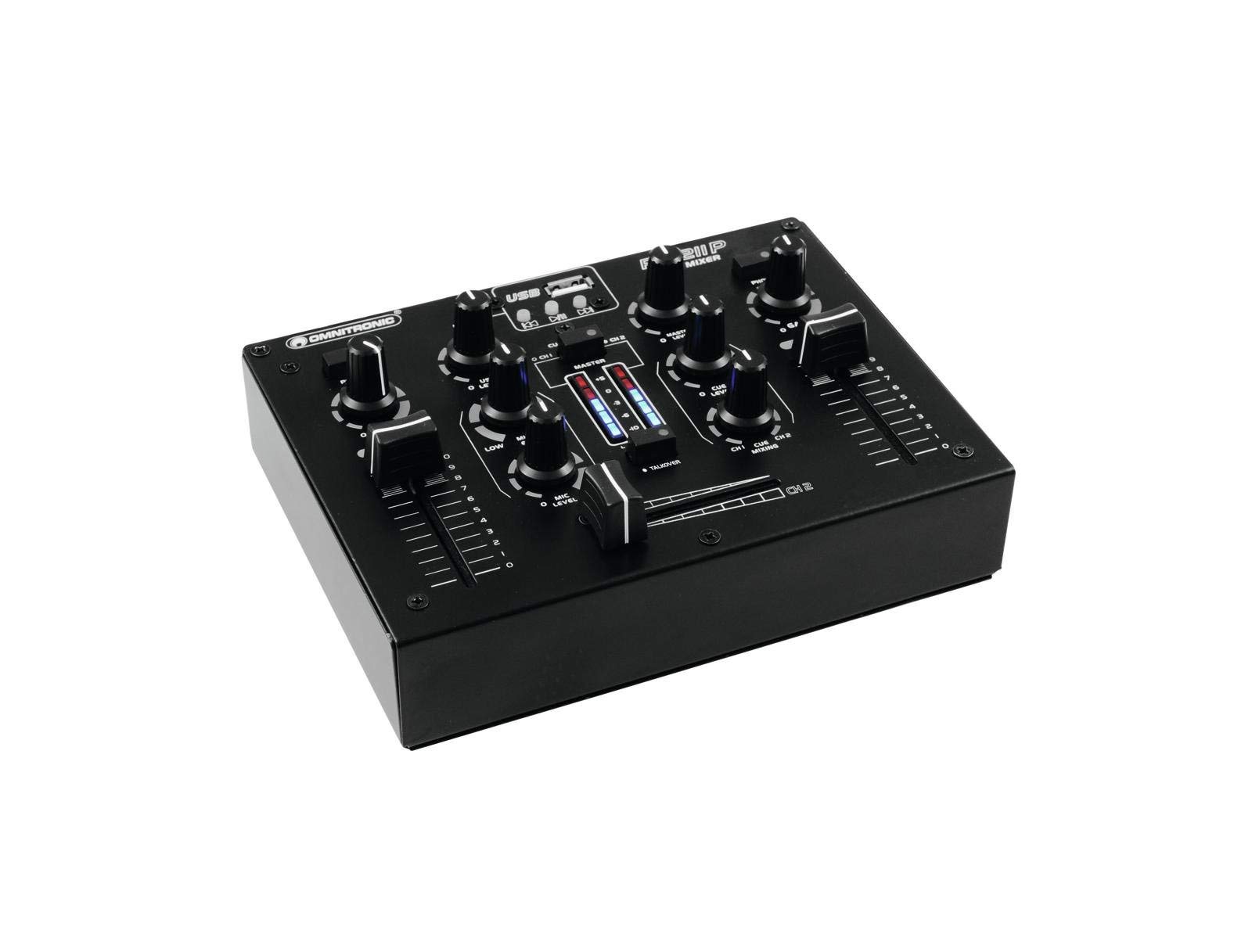 omnitronic-pm-211p-2-kanal-dj-mixer-mit-mp3-player-usb-talkover image 2