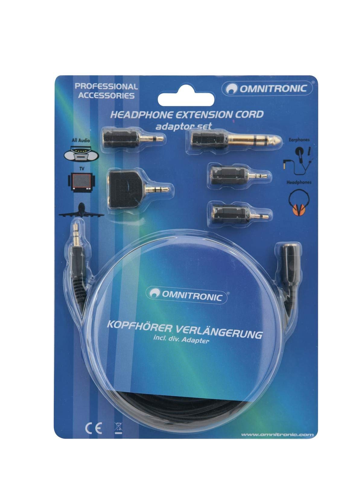 omnitronic-kopfh-rerverl-ngerung-3m-mit-adapterset-verl-ngerungskabel image 1