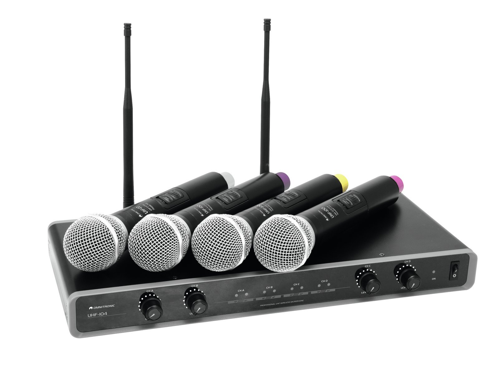 omnitronic-uhf-104-funkmikrofon-system-4-kanal-4x-handmikrofon-uhf-pll image 2
