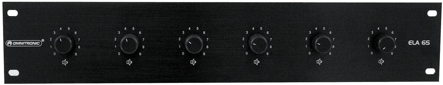 omnitronic-ela-6s-zonen-ls-regler-20w-sw-6-fach-stereo-rackregler-4-ohm image 1