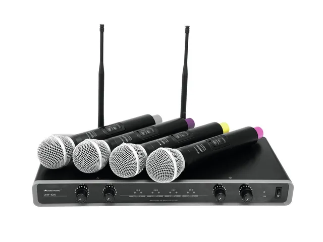 omnitronic-uhf-104-funkmikrofon-system-4-kanal-4x-handmikrofon-uhf-pll image 1