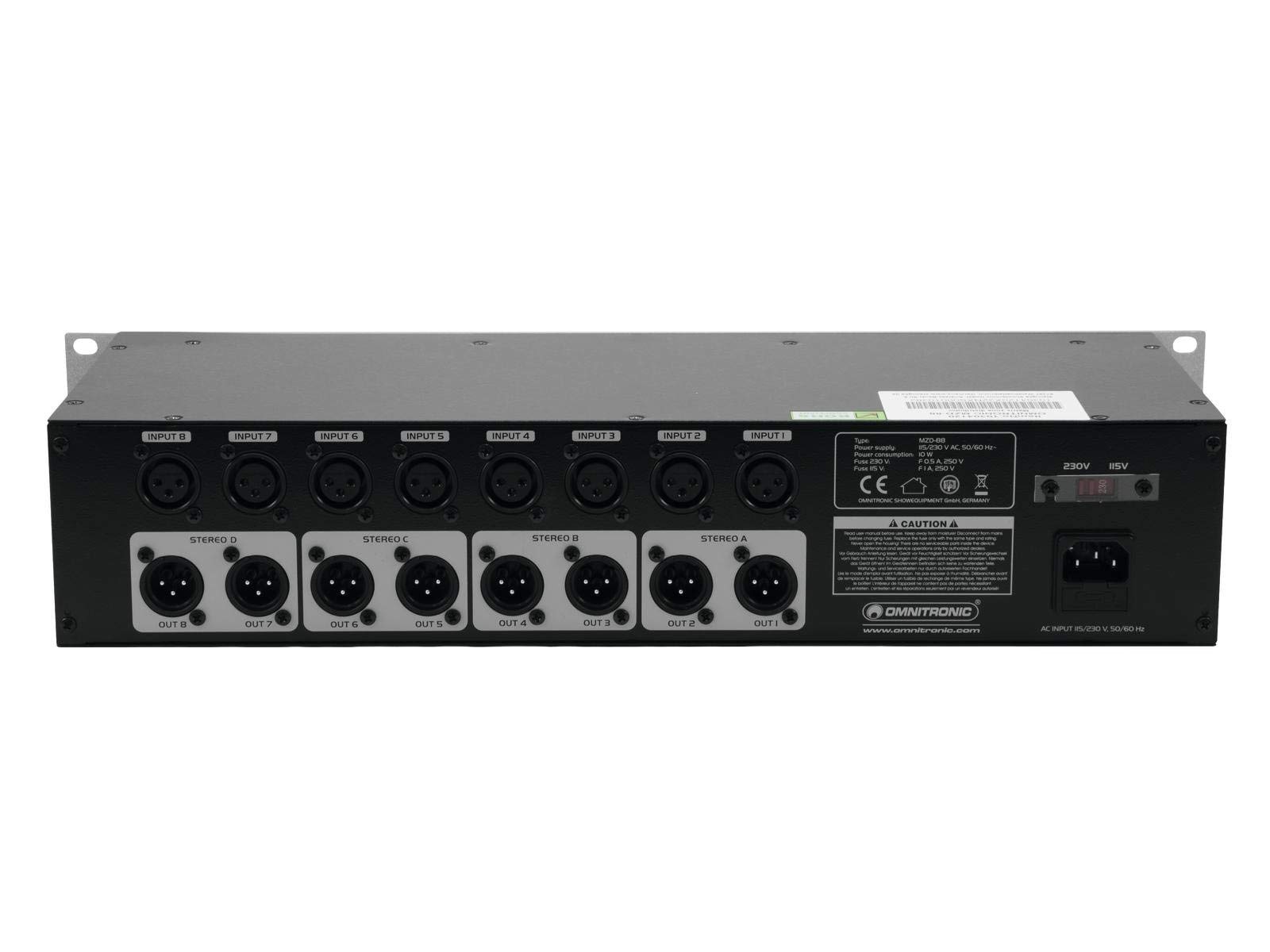omnitronic-mzd-88-matrix-zonen-verteiler-8-kanal-mischer-8x8 image 3