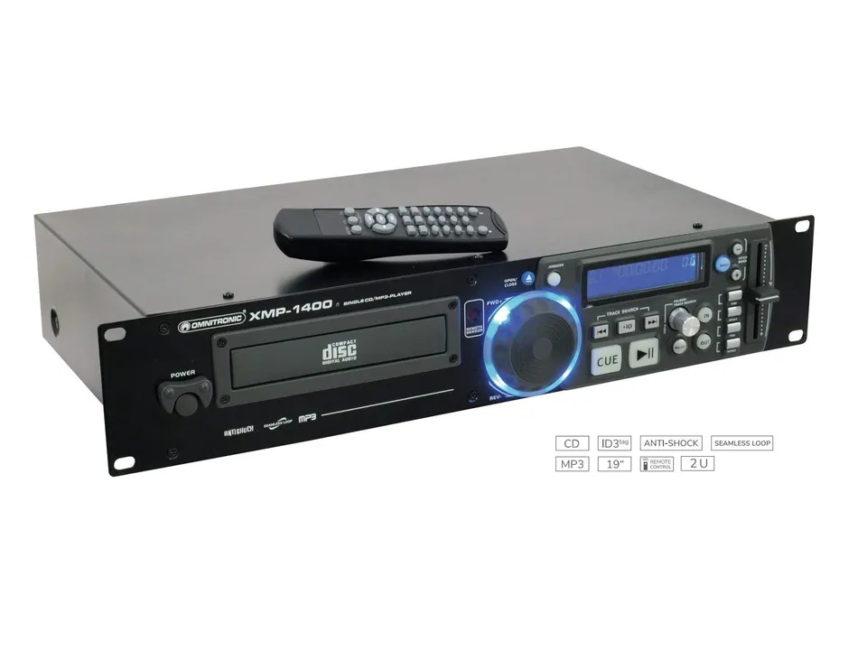 omnitronic-xmp-1400-cd-mp3-player-mit-ir-fernbedienung image 1