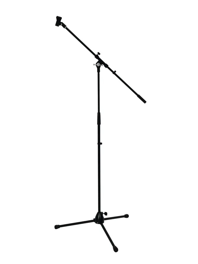 omnitronic-pro-mikrofonstativ-mit-galgen-schwarz-bis-220-cm image 1