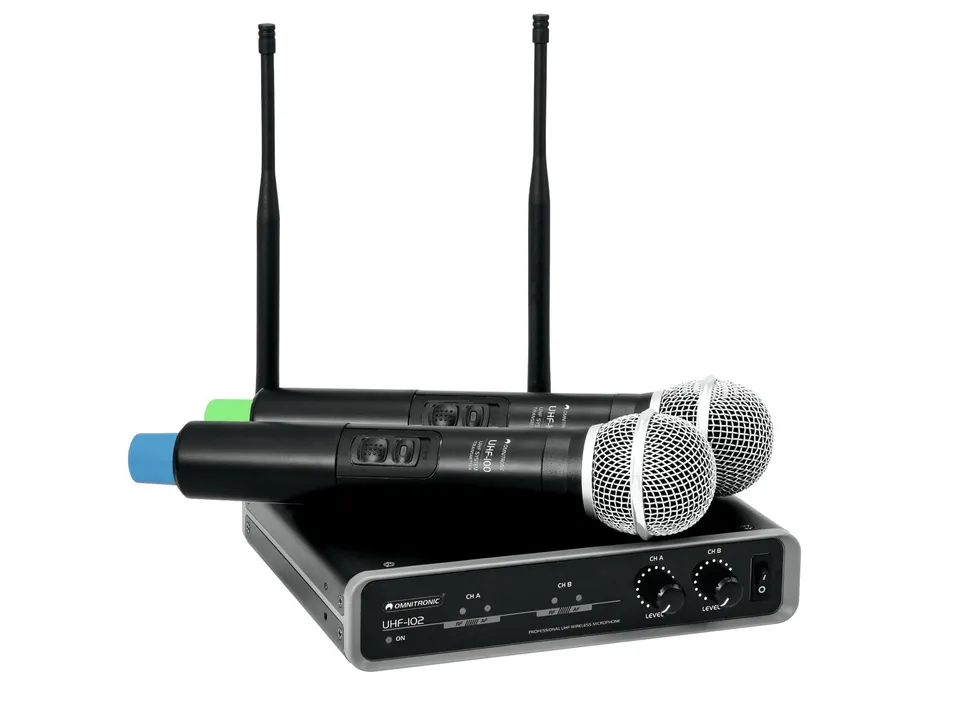 omnitronic-uhf-102-funkmikrofon-system-2-kanal-uhf-pll-mit-2-handmikrofonen image 1