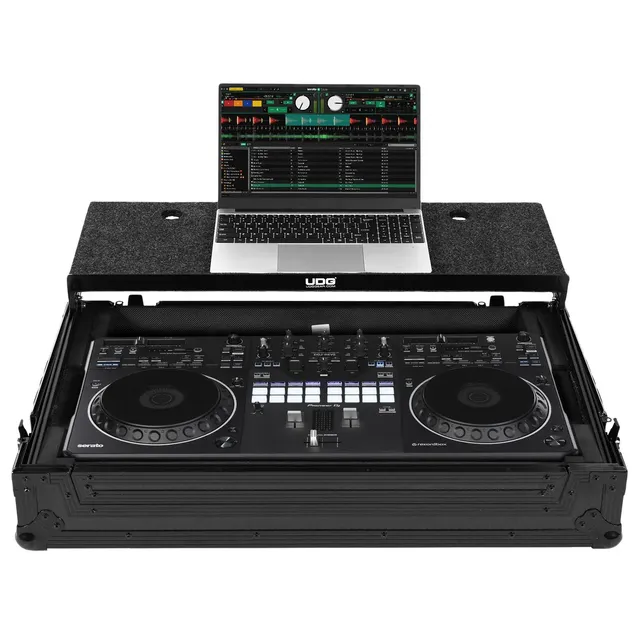 udg-ultimate-flight-case-pioneer-dj-ddj-rev5-black-plus-mit-laptop-shelf image 1