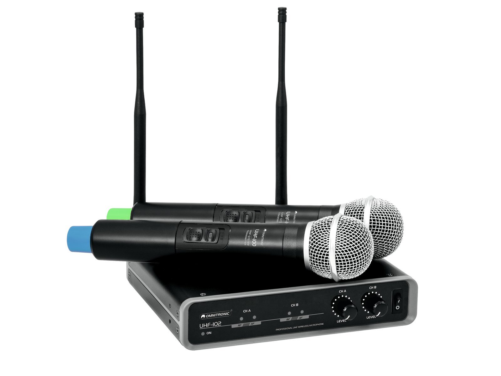omnitronic-uhf-102-funkmikrofon-system-2-kanal-uhf-pll-mit-2-handmikrofonen image 1