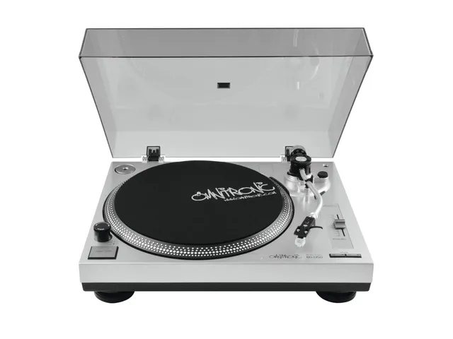 omnitronic-bd-1350-dj-plattenspieler-silber-riemenantrieb-mit-tonabnehmer-und-st image 1