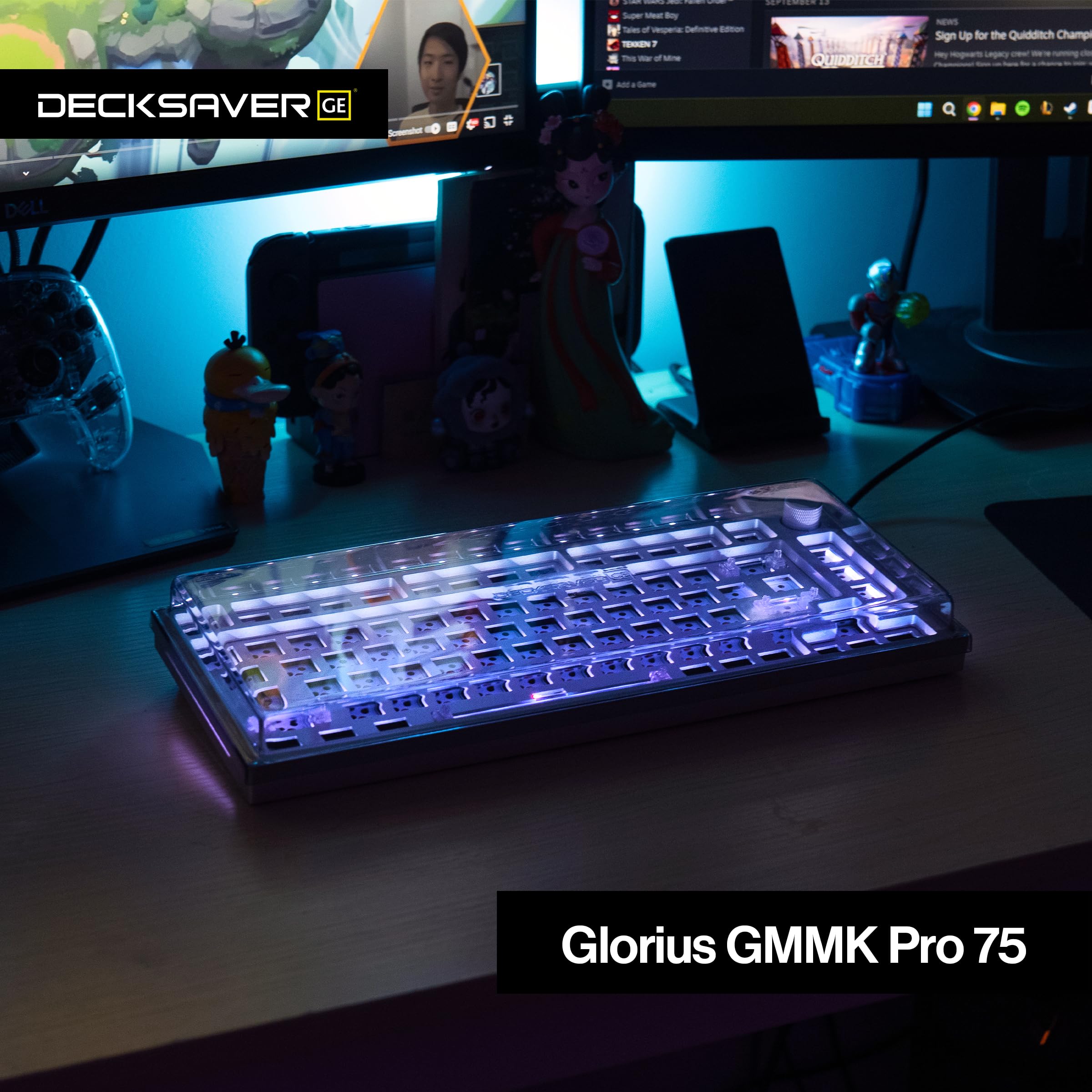 decksaver-glorious-gmmk-pro-75-schutzh-lle-polycarbonat-cover-rauchklar image 2