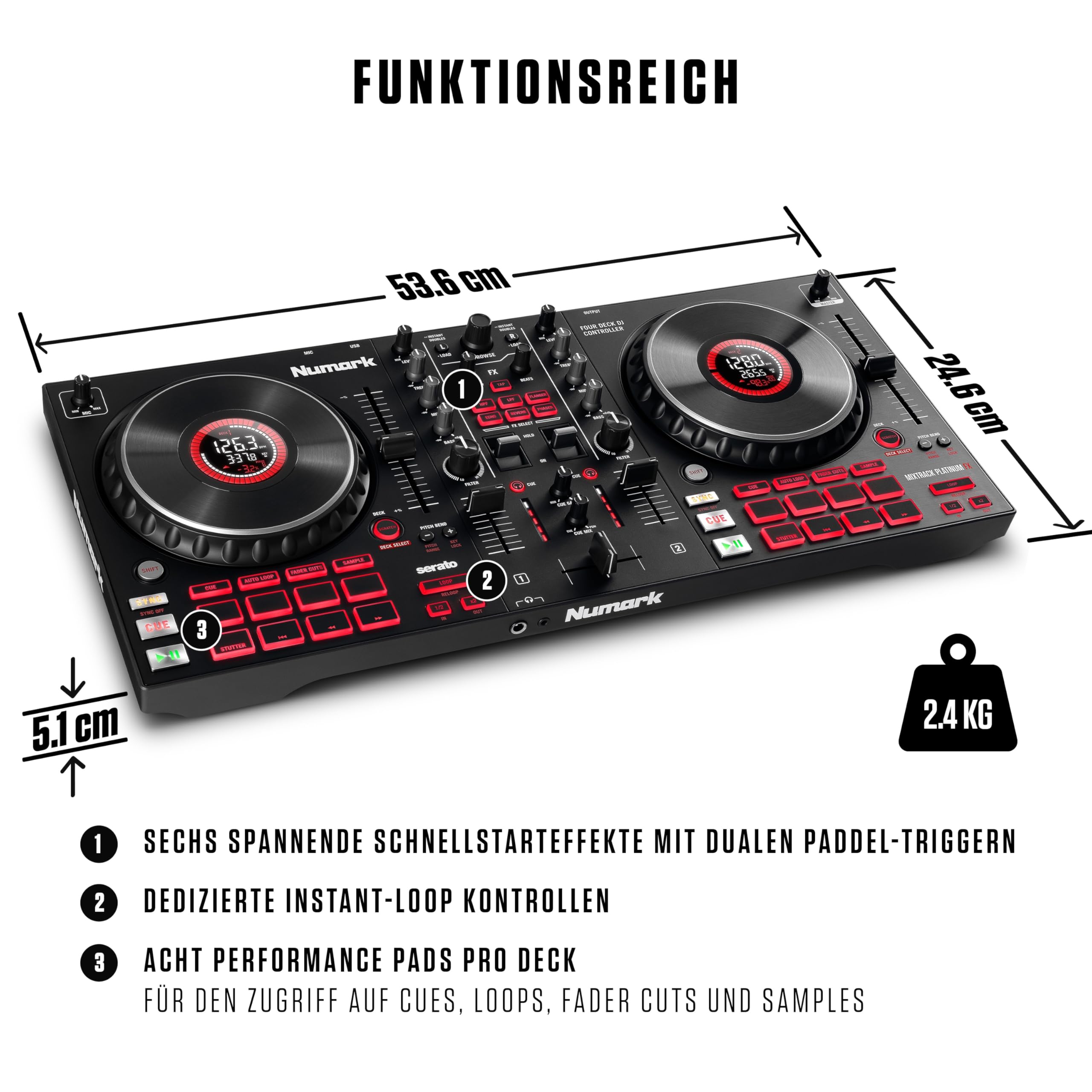 numark-mixtrack-platinum-fx-4-deck-dj-controller-mit-jogwheel-displays image 5
