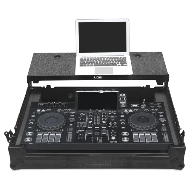 udg-ultimate-flight-case-pioneer-dj-xdj-rx3-black-plus-mit-laptop-shelf-rollen image 1