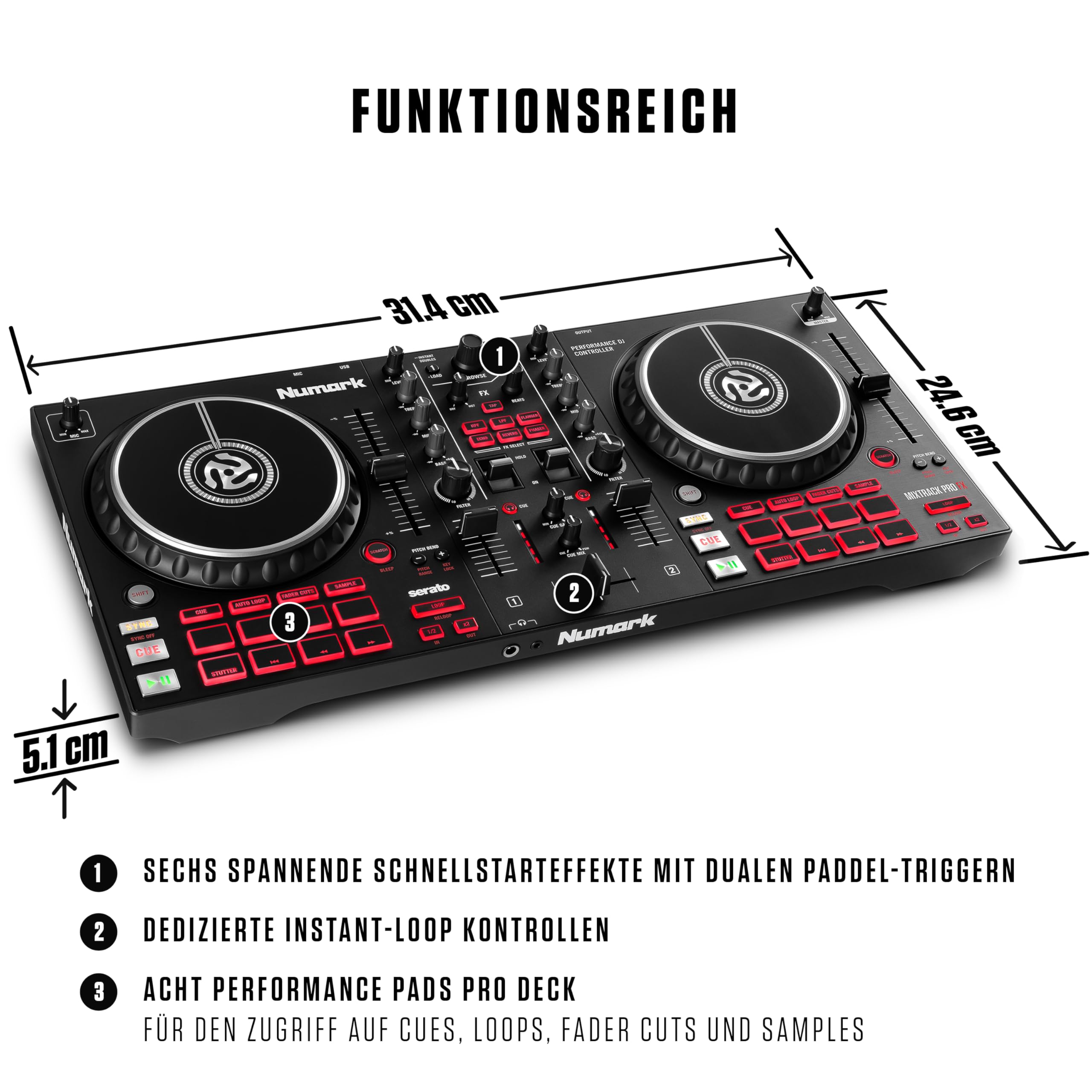 numark-mixtrack-pro-fx-2-deck-serato-dj-controller-mit-audio-interface image 5