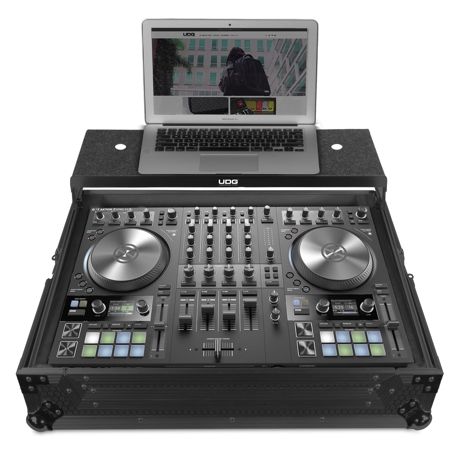 udg-ultimate-flight-case-ni-traktor-kontrol-s4-mk3-black-plus-mit-laptop-shelf image 1