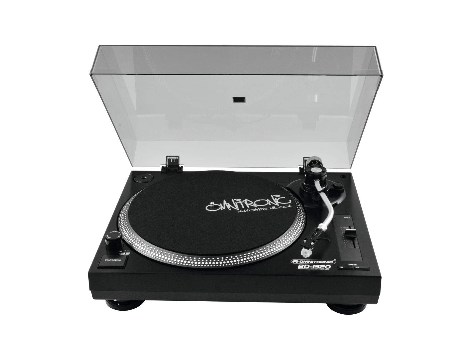 omnitronic-bd-1320-dj-plattenspieler-riemenantrieb-schwarz-mit-tonabnehmer image 1
