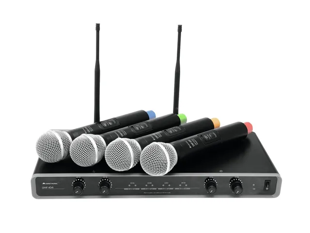 omnitronic-uhf-104-funkmikrofon-system-4-kanal-mit-4-handmikrofonen-uhf-pll image 1