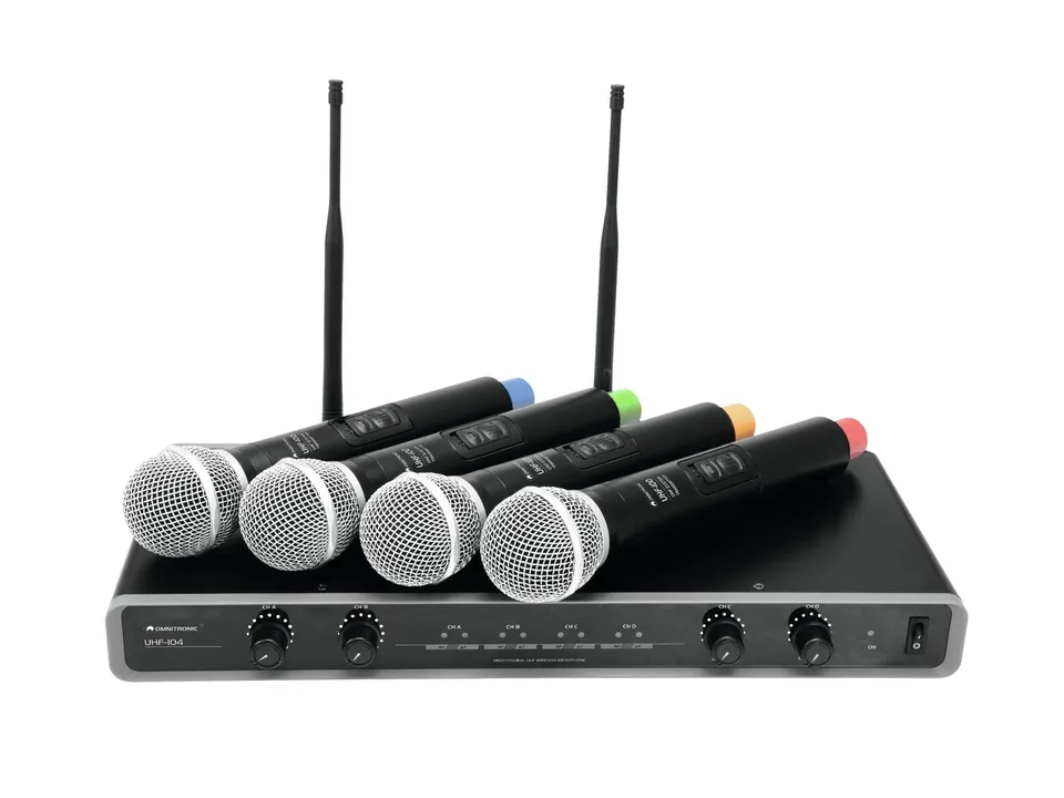 omnitronic-uhf-104-funkmikrofon-system-4-kanal-mit-4-handmikrofonen-uhf-pll image 1