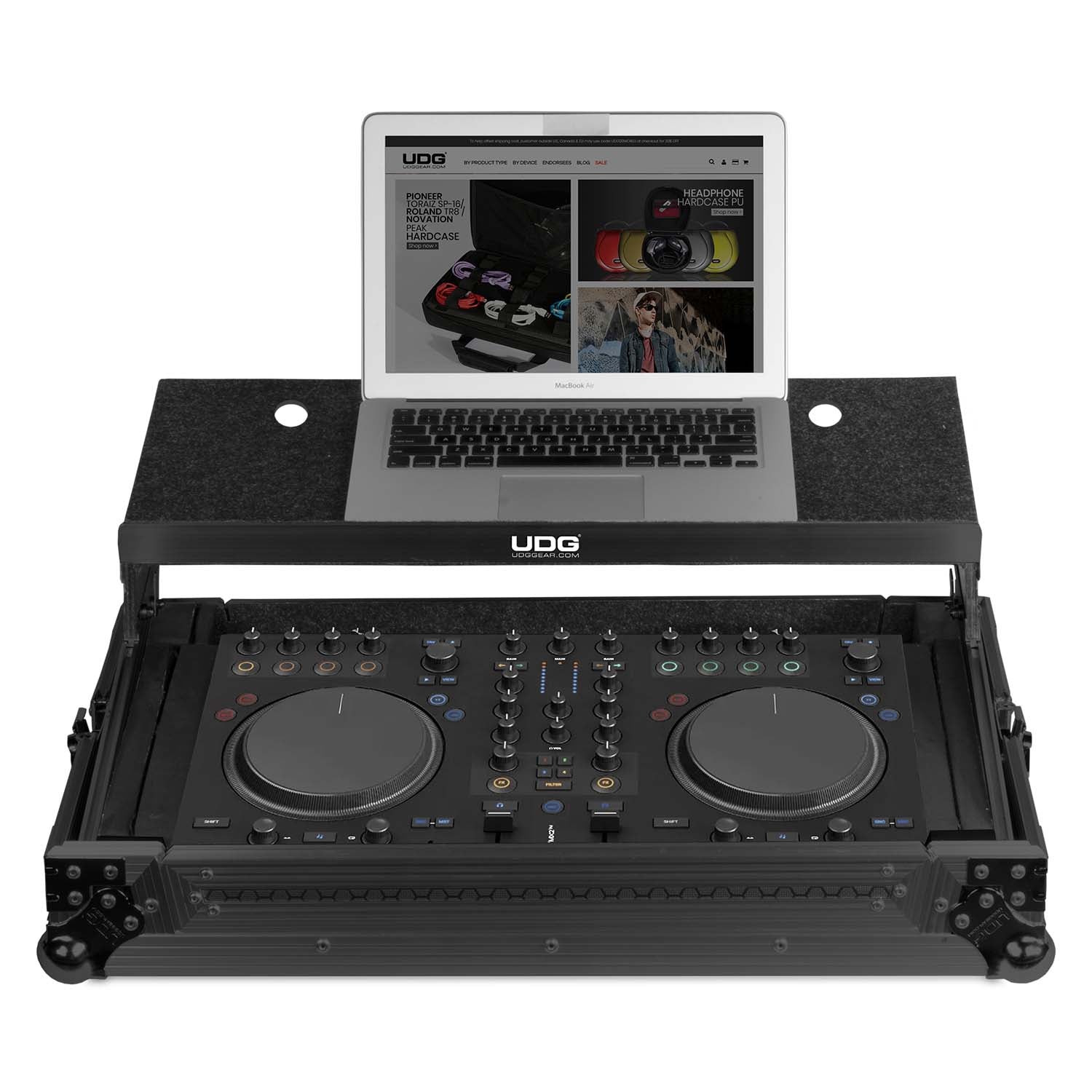 udg-ultimate-flight-case-multi-format-xl-black-mk3-plus-laptop-shelf-dj-controll image 2