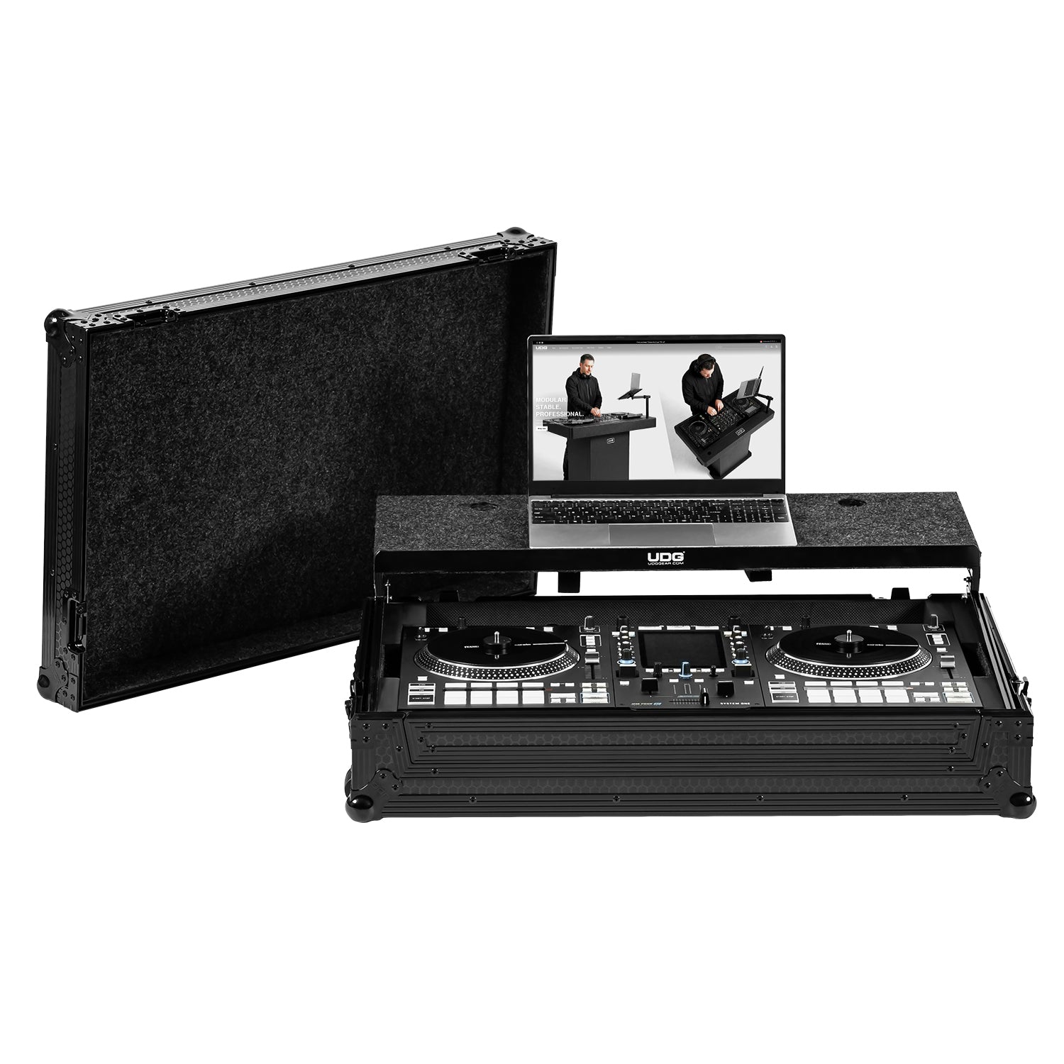udg-ultimate-flight-case-rane-system-one-black-plus-controller-case-mit-laptop-a image 1