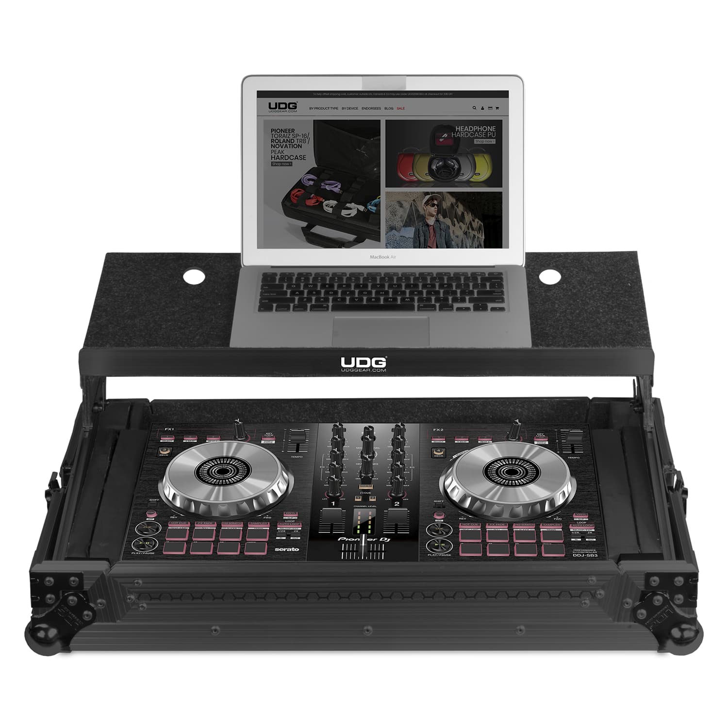 udg-ultimate-flight-case-multi-format-xl-black-mk3-plus-laptop-shelf-dj-controll image 4