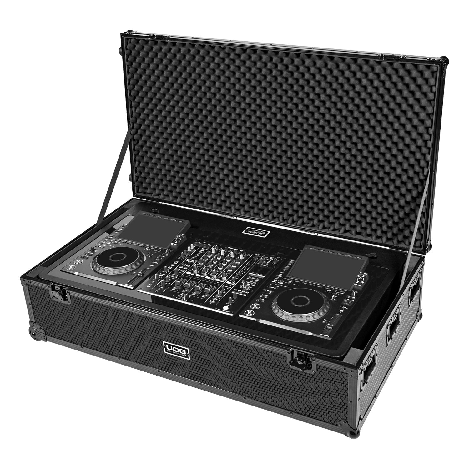 udg-ultimate-dj-podium-workstation-flightcase-black-plus-mit-rollen-leercase image 1