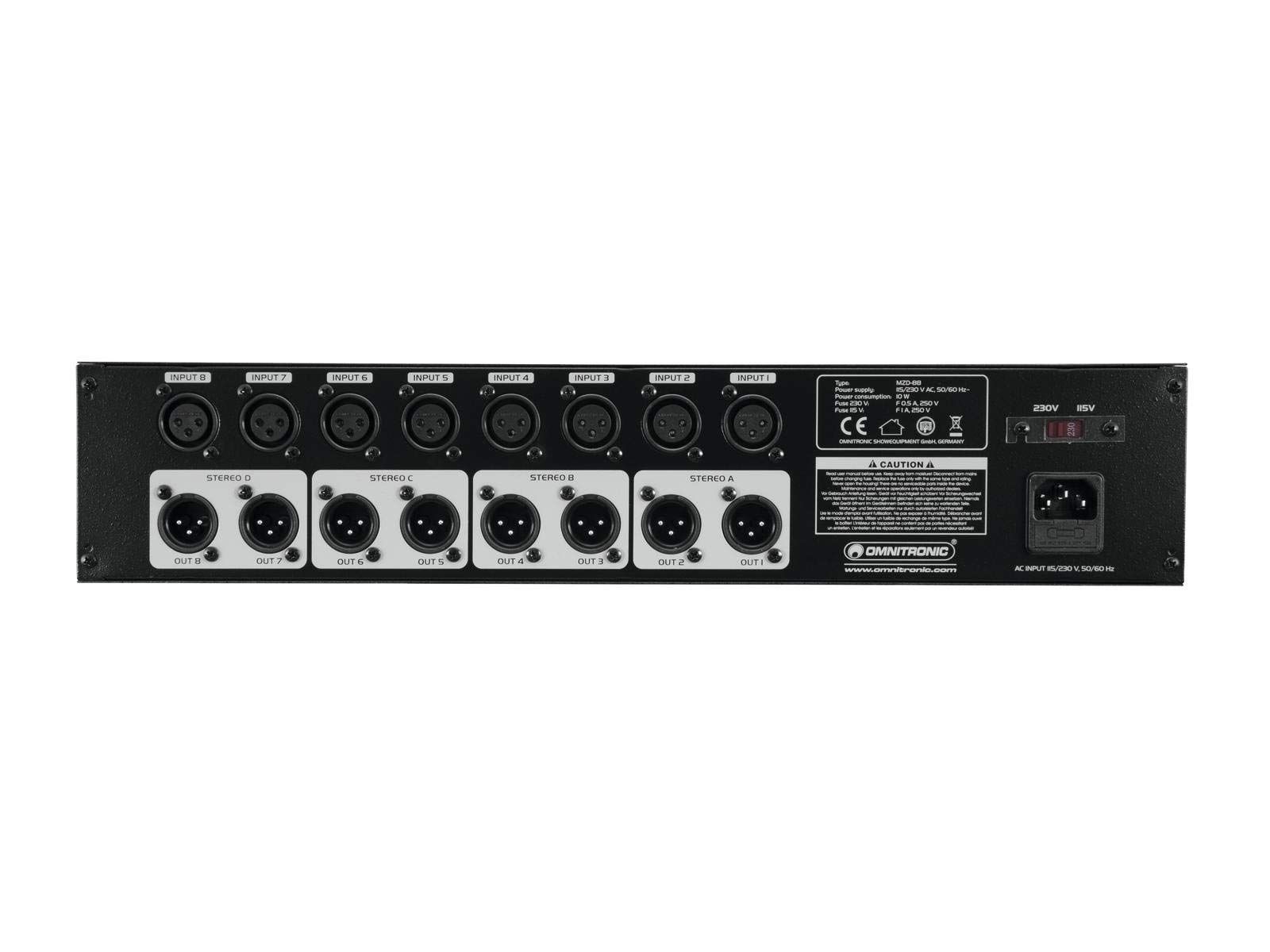 omnitronic-mzd-88-matrix-zonen-verteiler-8-kanal-mischer-8x8 image 4