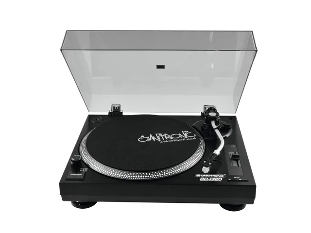 omnitronic-bd-1320-dj-plattenspieler-riemenantrieb-schwarz-mit-tonabnehmer image 1