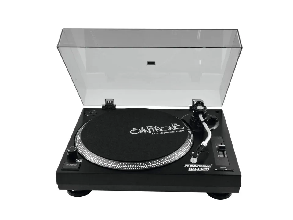 omnitronic-bd-1320-dj-plattenspieler-riemenantrieb-schwarz-mit-tonabnehmer image 1
