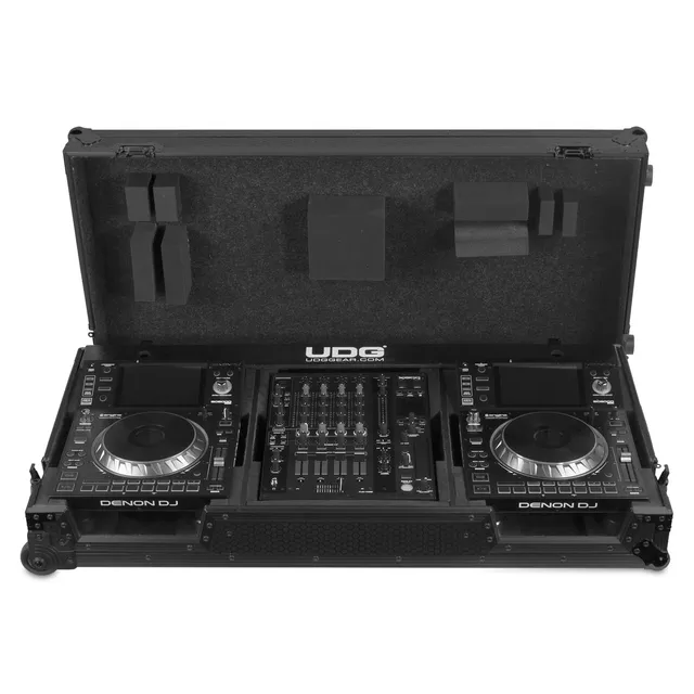 udg-ultimate-flight-case-set-denon-dj-sc5000-x1800-black-plus-wheels-dj-set-flig image 1
