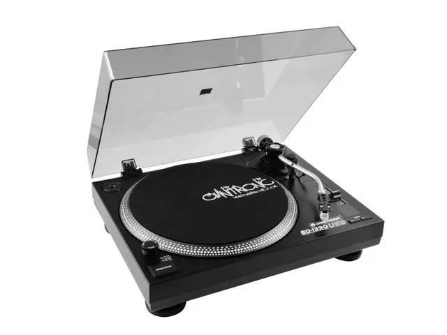 omnitronic-bd-1390-usb-plattenspieler-schwarz-riemenantrieb-dj-turntable-mit-usb image 1