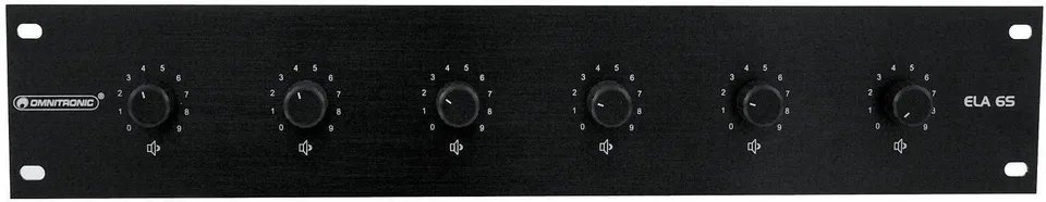 omnitronic-ela-6s-zonen-ls-regler-20w-sw-6-fach-stereo-rackregler-4-ohm image 1