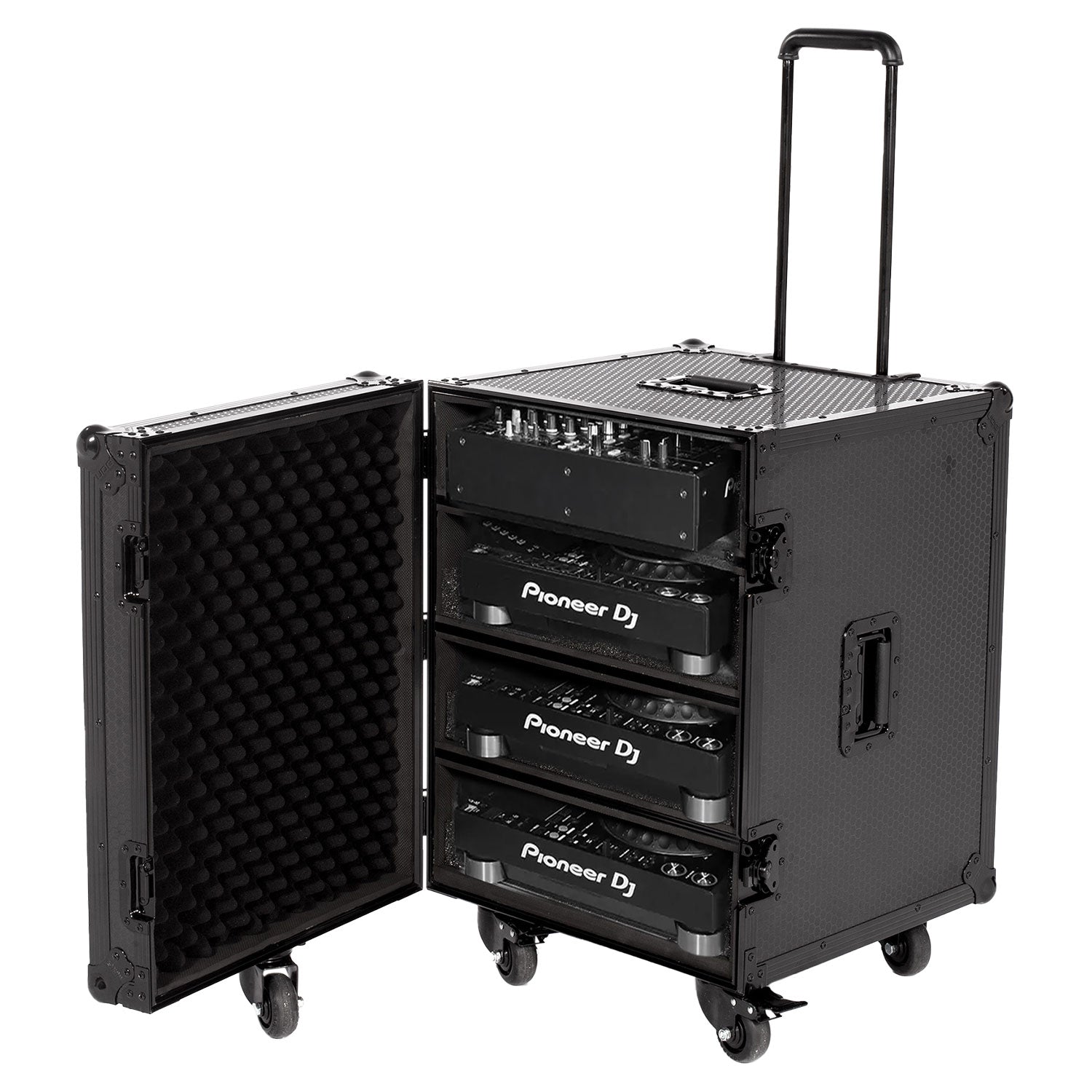 udg-ultimate-flight-case-4x-cdj-mixer-black-plus-mit-trolley-spinner-wheels image 1